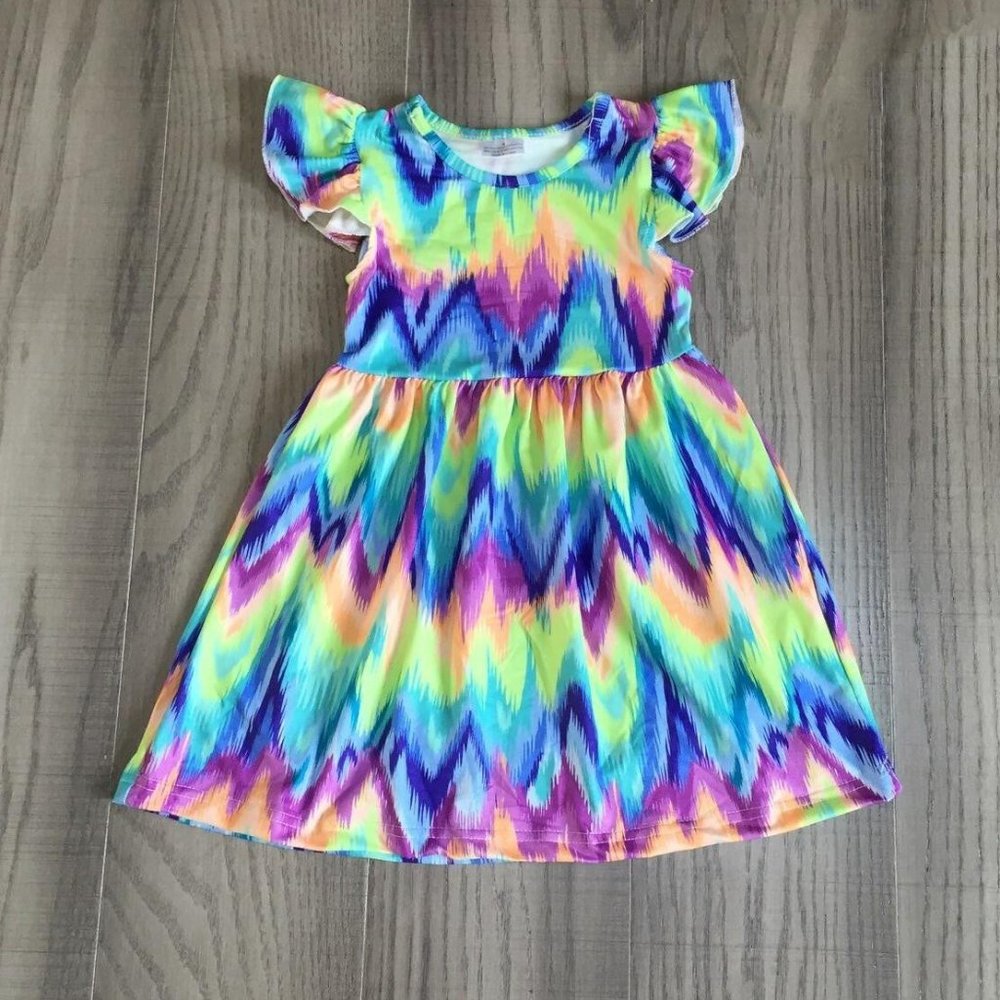 Boutique Tie Dye Girls Sleeveless Dress